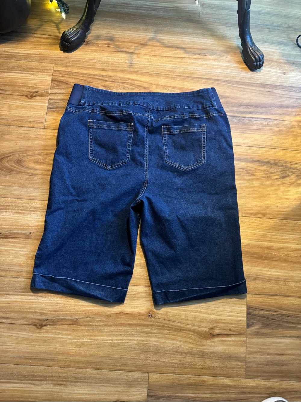 Woman Within Indigo Pull-On Denim Bermuda Shorts - Picture 6 of 10